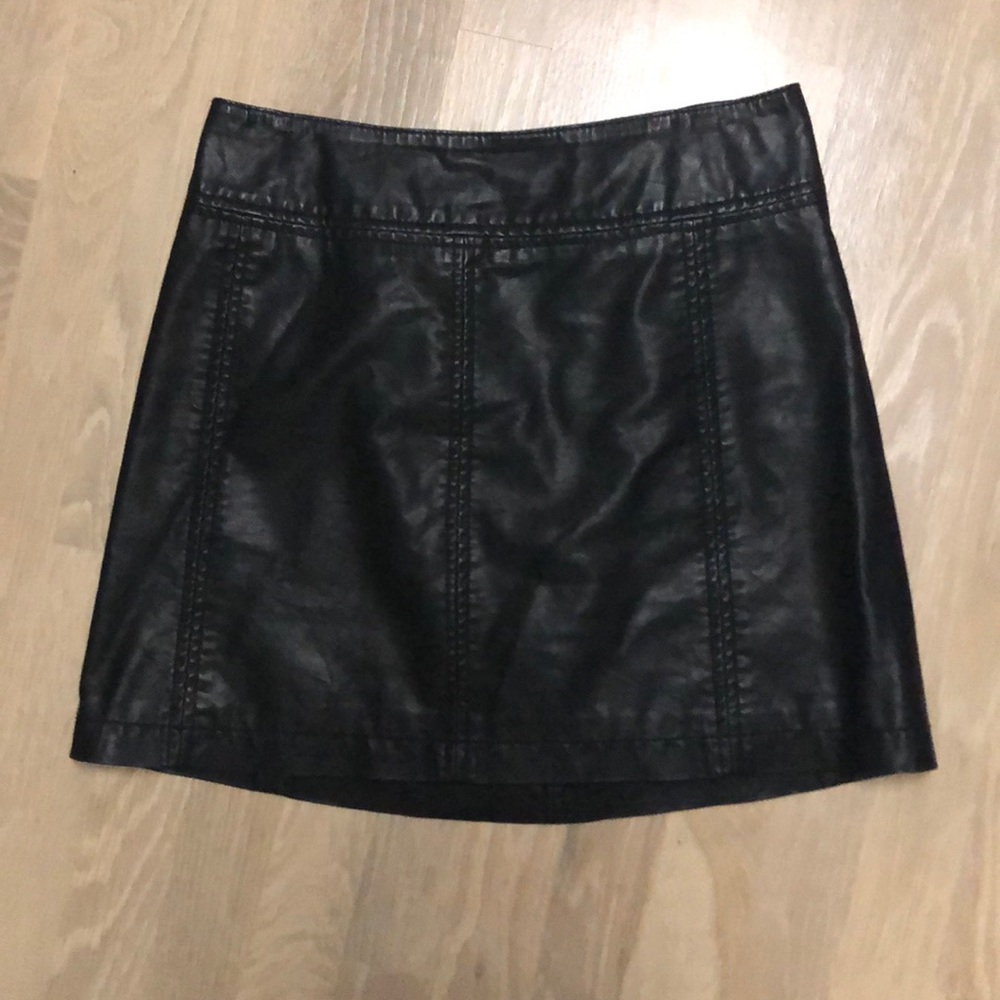 Free people faux leather black skirt